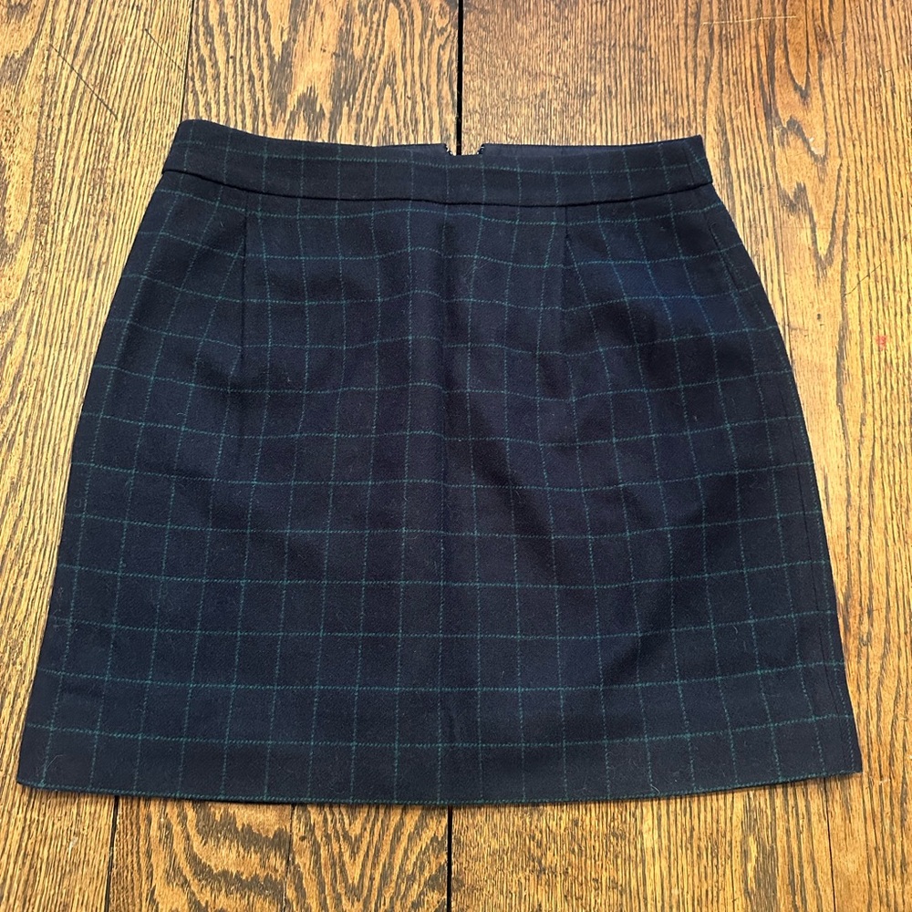 J. Crew Navy Plaid Mini Skirt